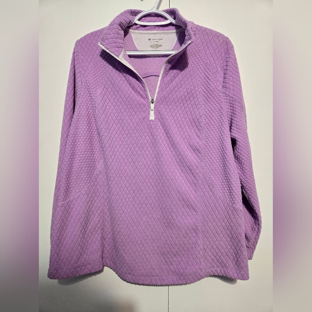 Tek‎ Gear Lavender Textured Quarter-Zip Sweatshirt